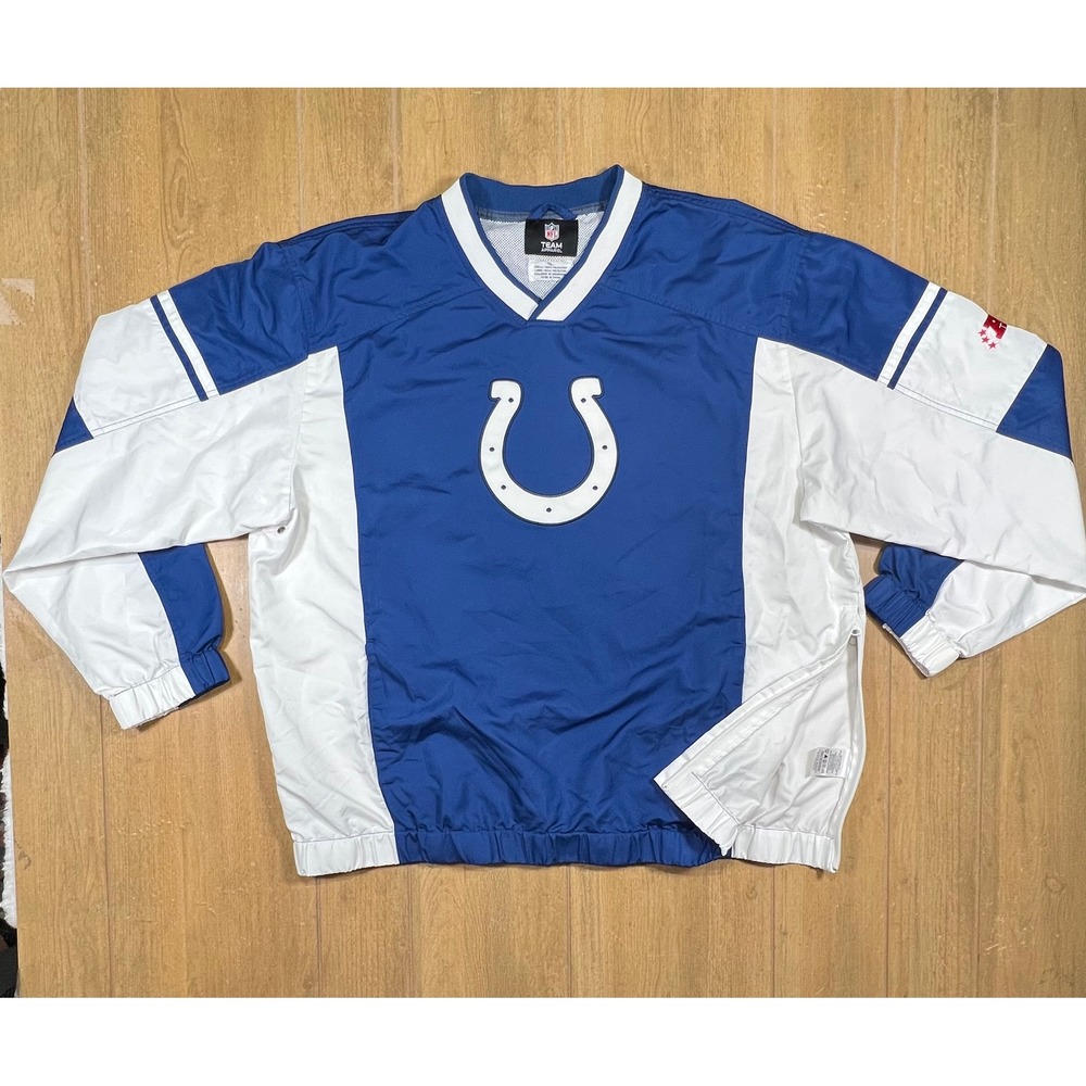 NFL Team Apparel Indianapolis Colts Mens XL Blue White V-Neck Pullover